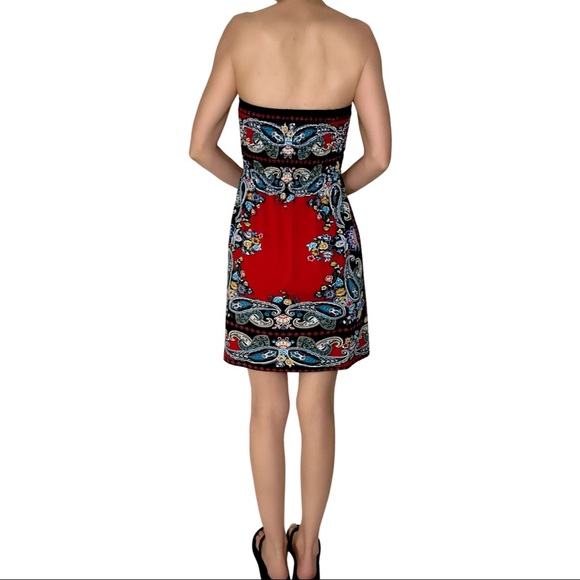 Feathers Colorful Bandana Strapless Sundress - Picture 7 of 8